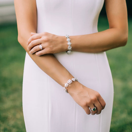 Vintage jewelry styled for wedding