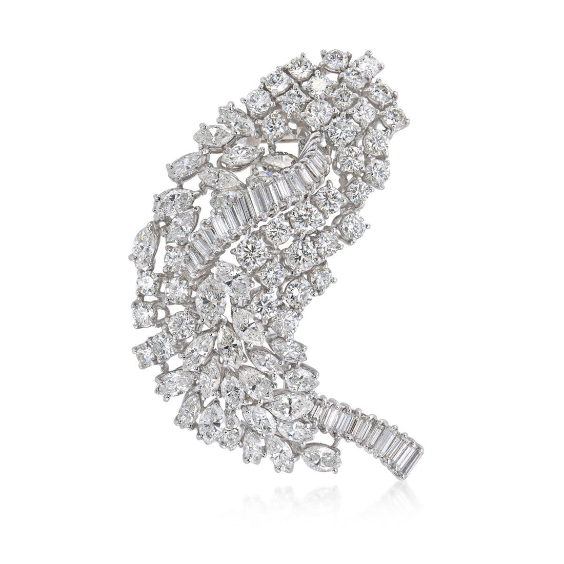Diamond and platinum brooch, signed Van Cleef & Arpels, circa 1955.