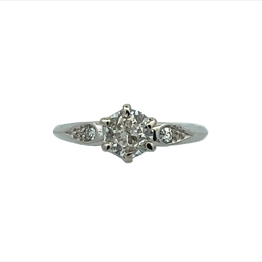 Art Deco Platinum Diamond Ring front view