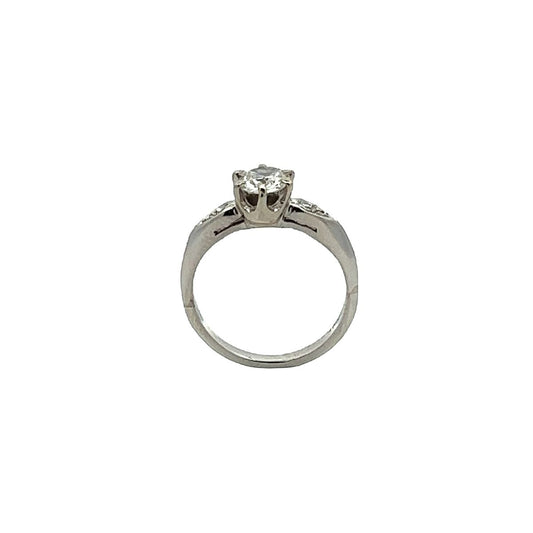 Art Deco Platinum Diamond Ring vertical view