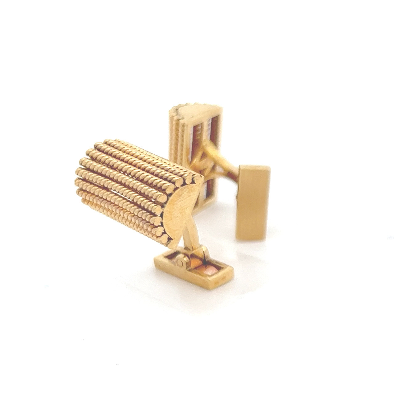 Cartier 1950s 18KT Yellow Gold Cufflinks front view