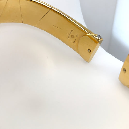 Hemmerle German 1980s Platinum & 18KT Yellow Gold Diamond Torque Necklace close up