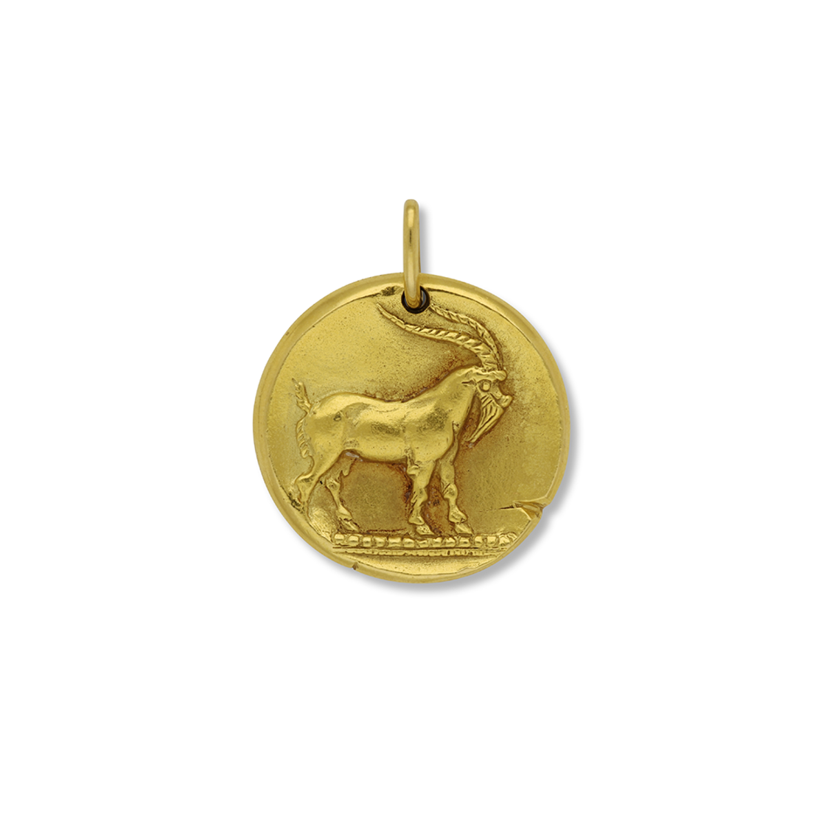 Georges Lenfant for Van Cleef & Arpels 1960s 18KT Yellow Gold Capricorn Pendant front view