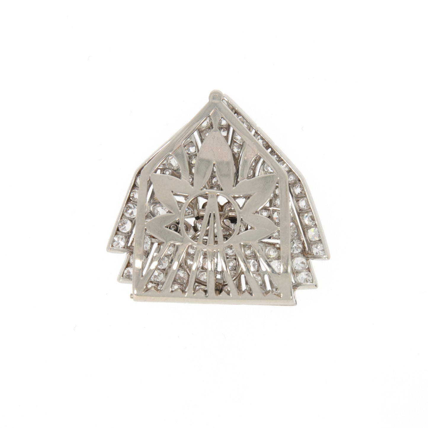 1930s Platinum Diamond Dress Clip back