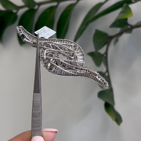 Boucheron Paris 1950s Platinum Diamond Double Clips Brooch back