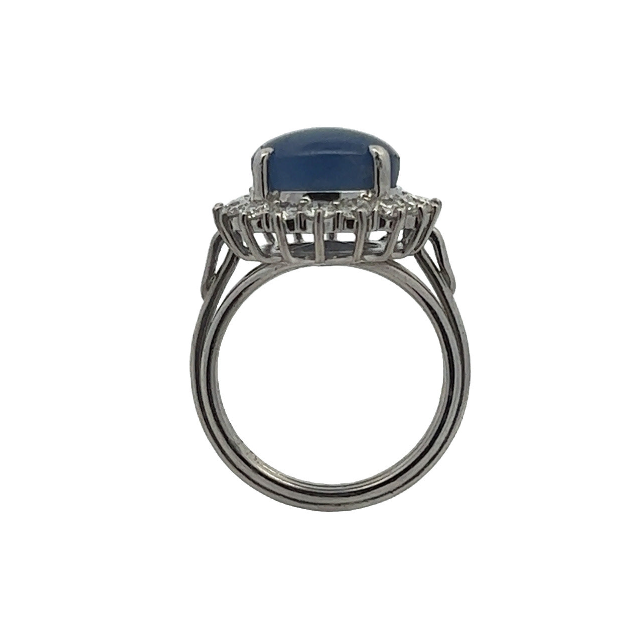 Post-1980s Platinum Sapphire & Diamond Ring profile
