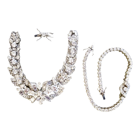 1950s Platinum Diamond Necklace front