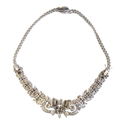 1950s Platinum Diamond Necklace back