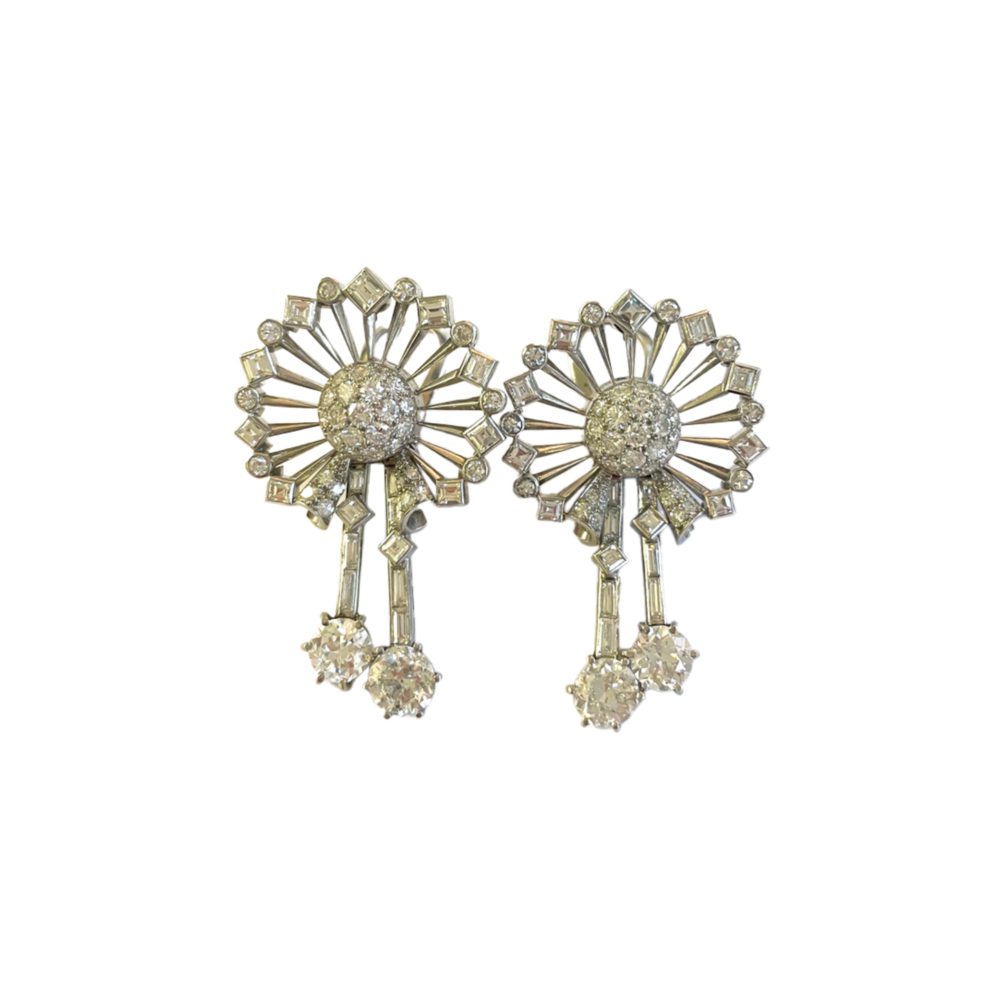 Platinum Diamond Earrings front