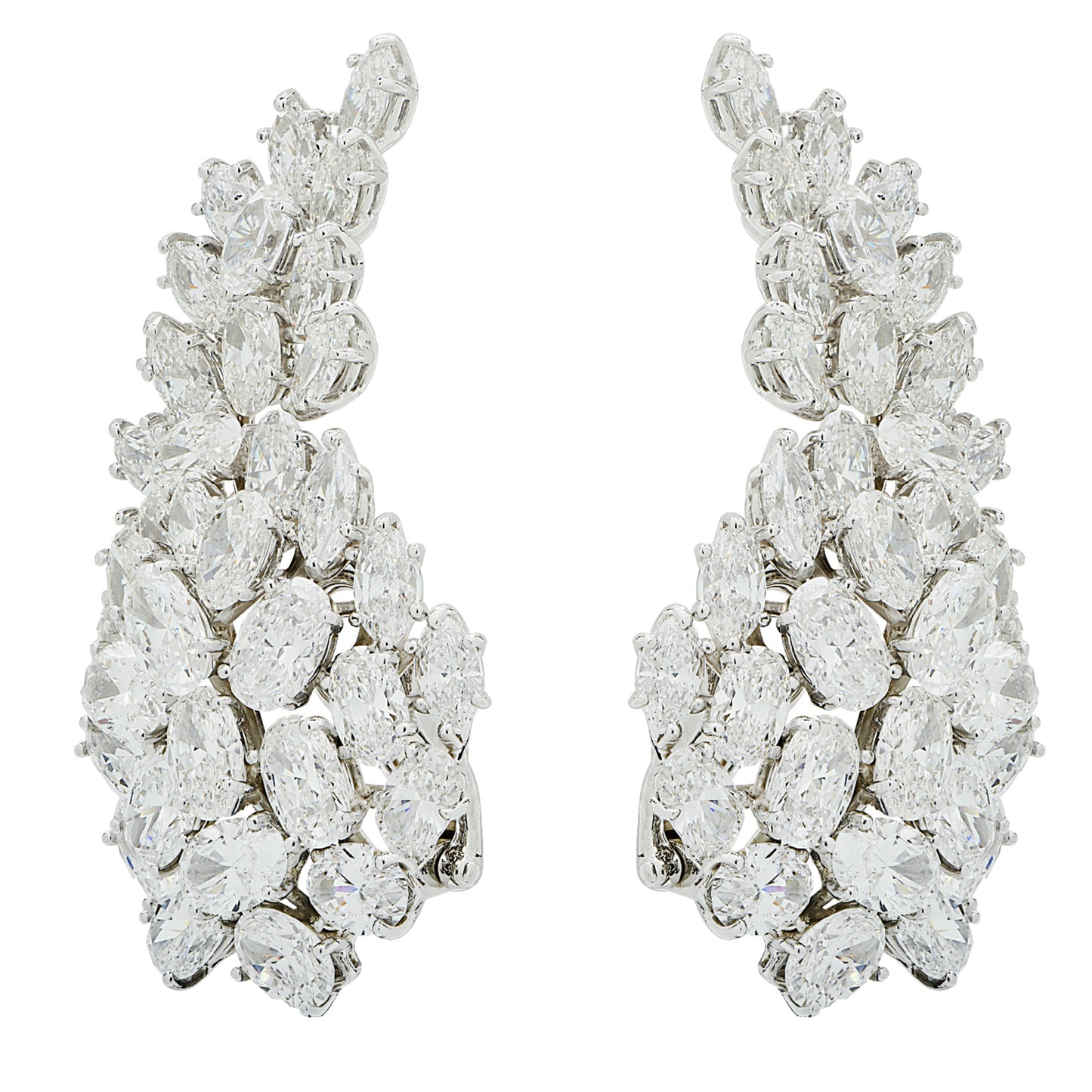 Hammerman Brothers 1970s Platinum Diamond Earrings front