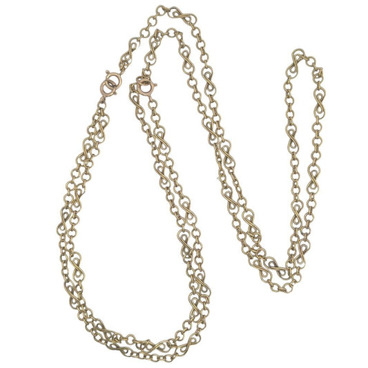 Antique 18KT Yellow Gold Chain Necklace front