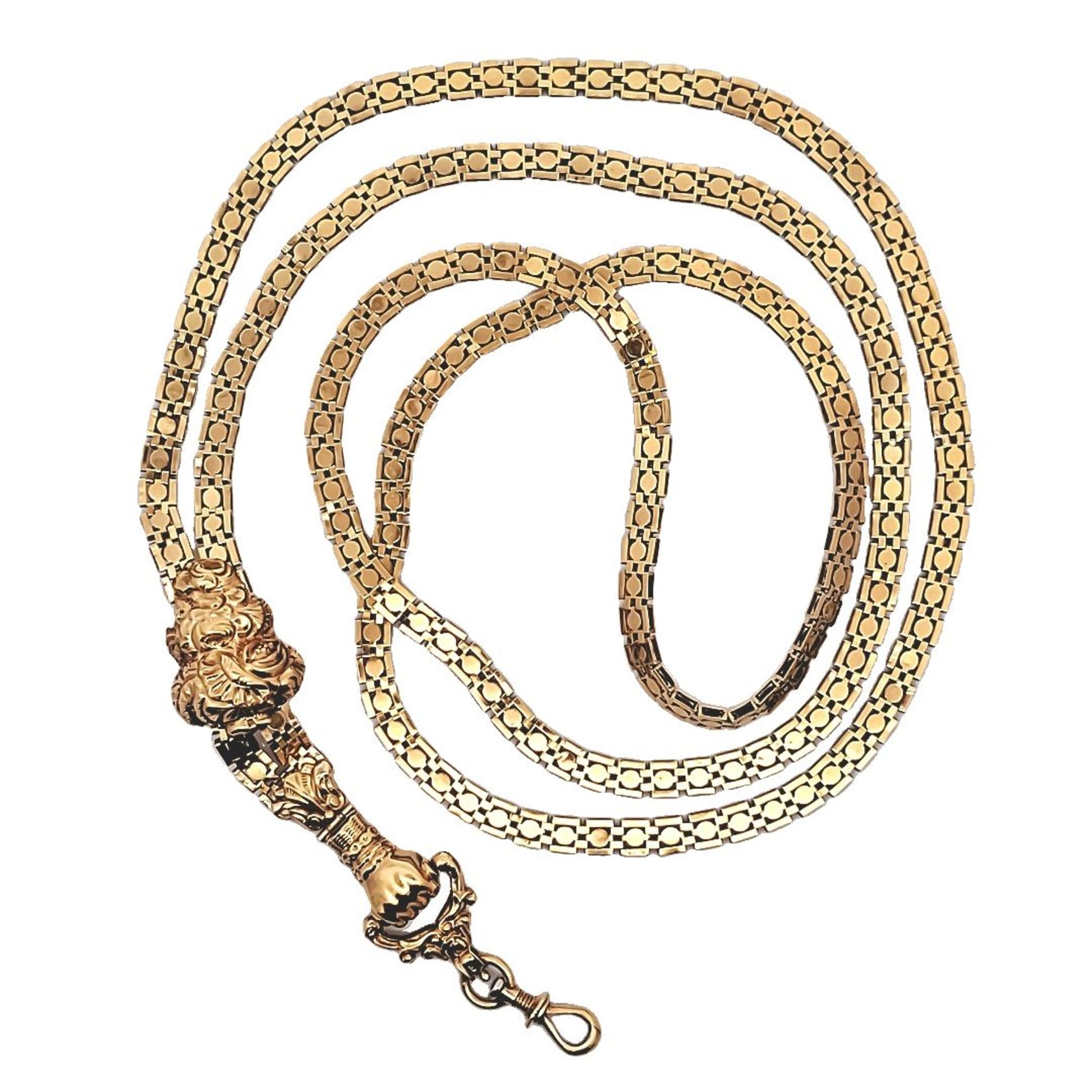 French Antique 18KT Yellow Gold Sautoir Necklace
