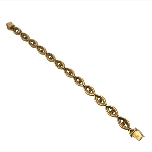 Boucheron 1960s 18KT Yellow Gold Turquoise Bracelet back
