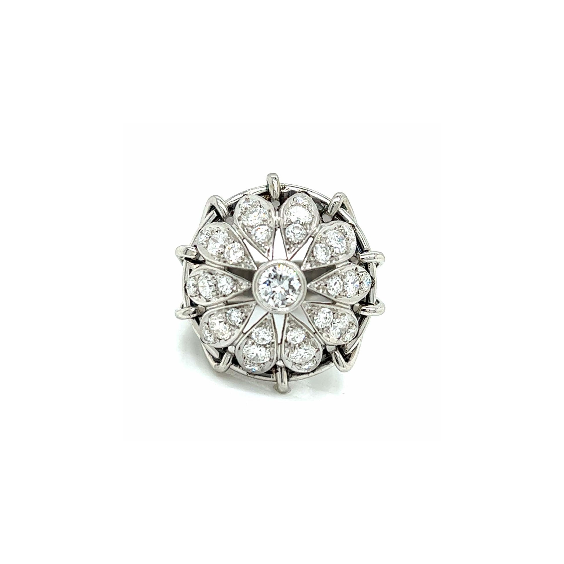 Art Deco Platinum Diamond Ring front