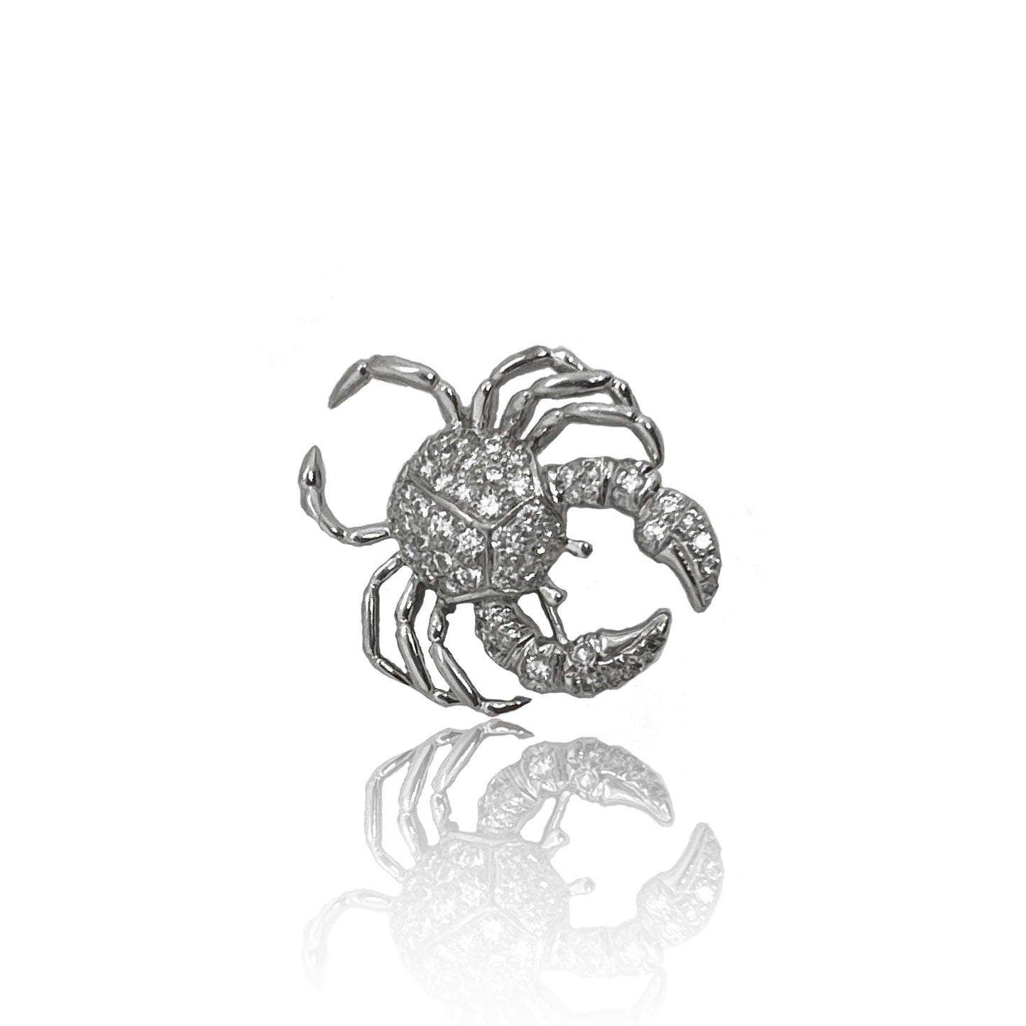 Tiffany & Co. 1960s Platinum Diamond Crab Brooch front