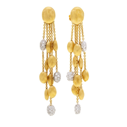 Marco Bicego Post-1980s 18KT Yellow & White Gold Diamond Earrings front