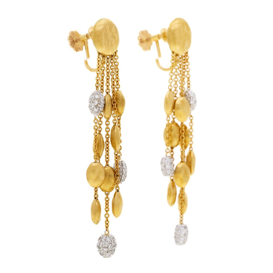 Marco Bicego Post-1980s 18KT Yellow & White Gold Diamond Earrings side