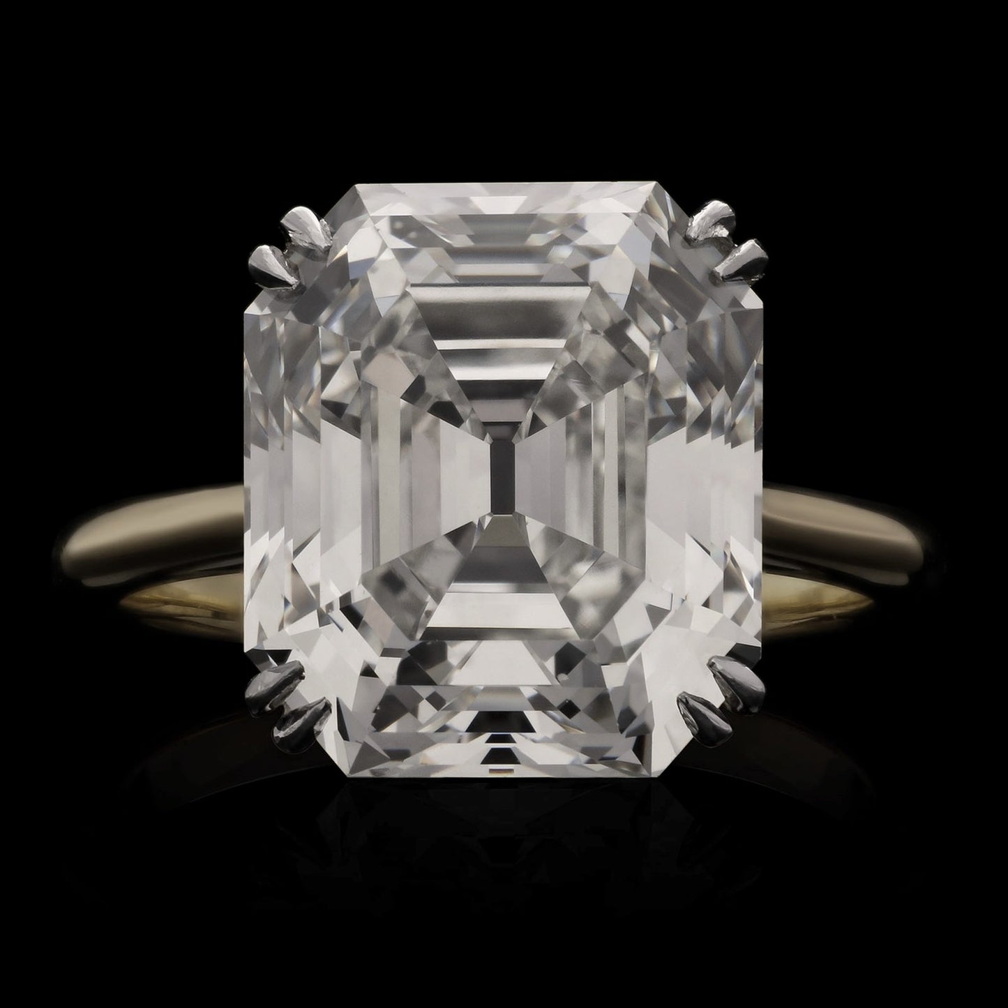 Antique Diamond in Modern Platinum & 18KT Yellow Gold Ring front