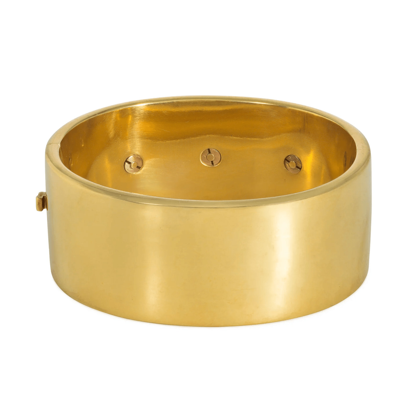 15KT Yellow Gold Diamond, Enamel, Pearl & Ruby Cuff Bracelet back