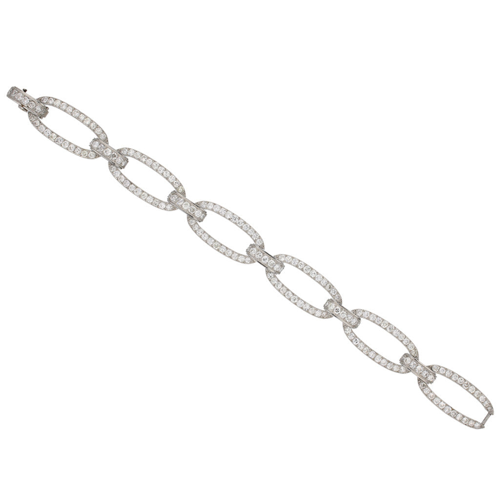Georges Fouquet French Art Deco Platinum Diamond Bracelet front
