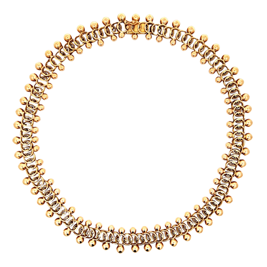 1950s 18KT Yellow Gold Necklace front view