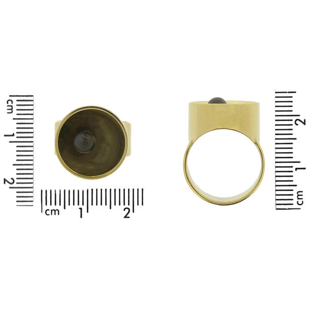 Dinh Van 1970s 18KT Yellow Gold Labradorite Ring front and profile