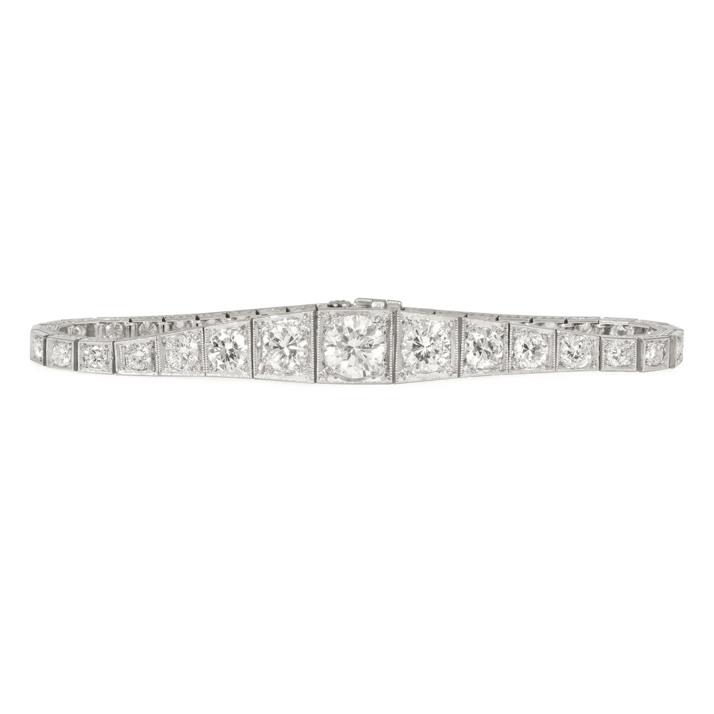 J.E. Caldwell Art Deco Platinum Diamond Bracelet front