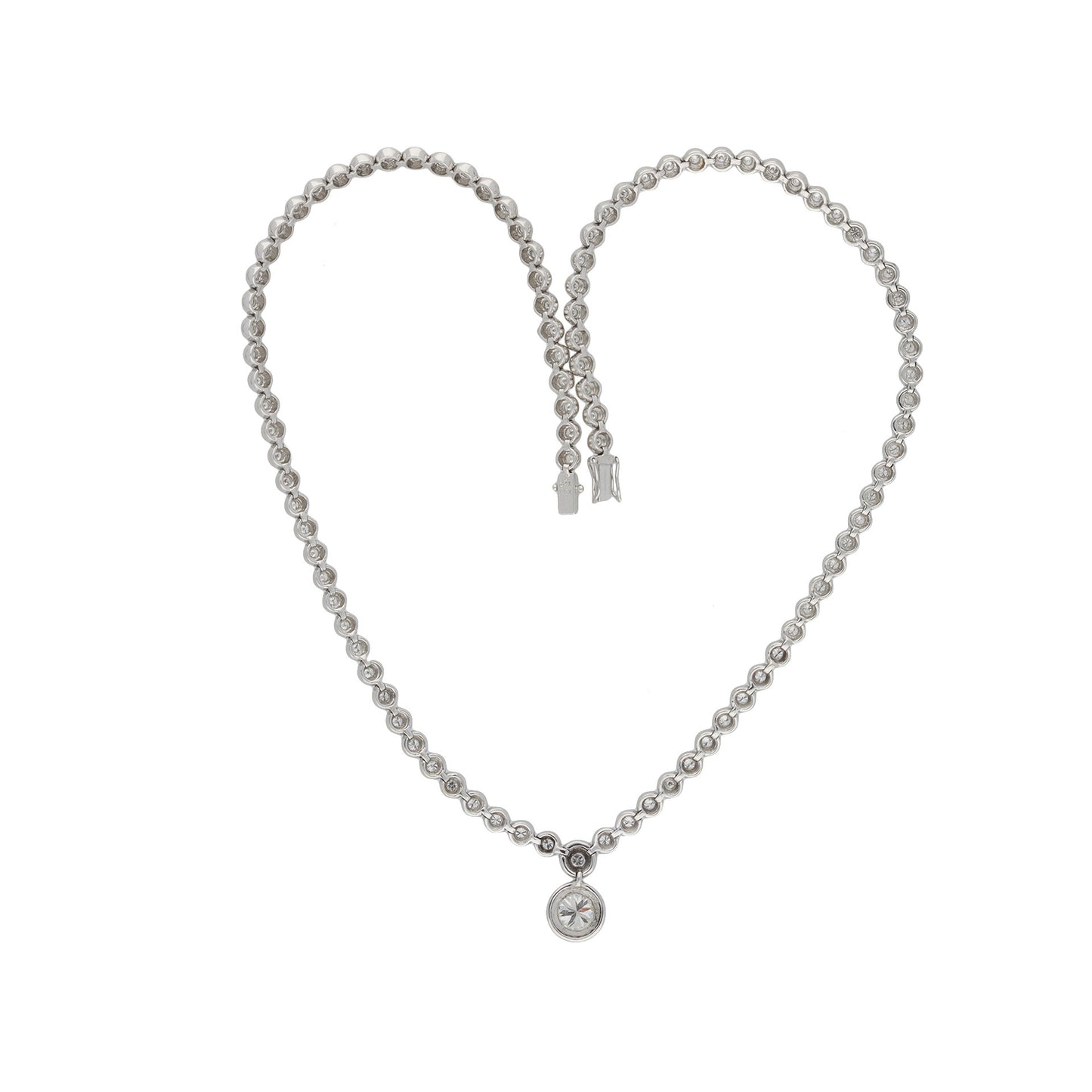 Post-1980s 18KT White Gold Diamond Necklace back