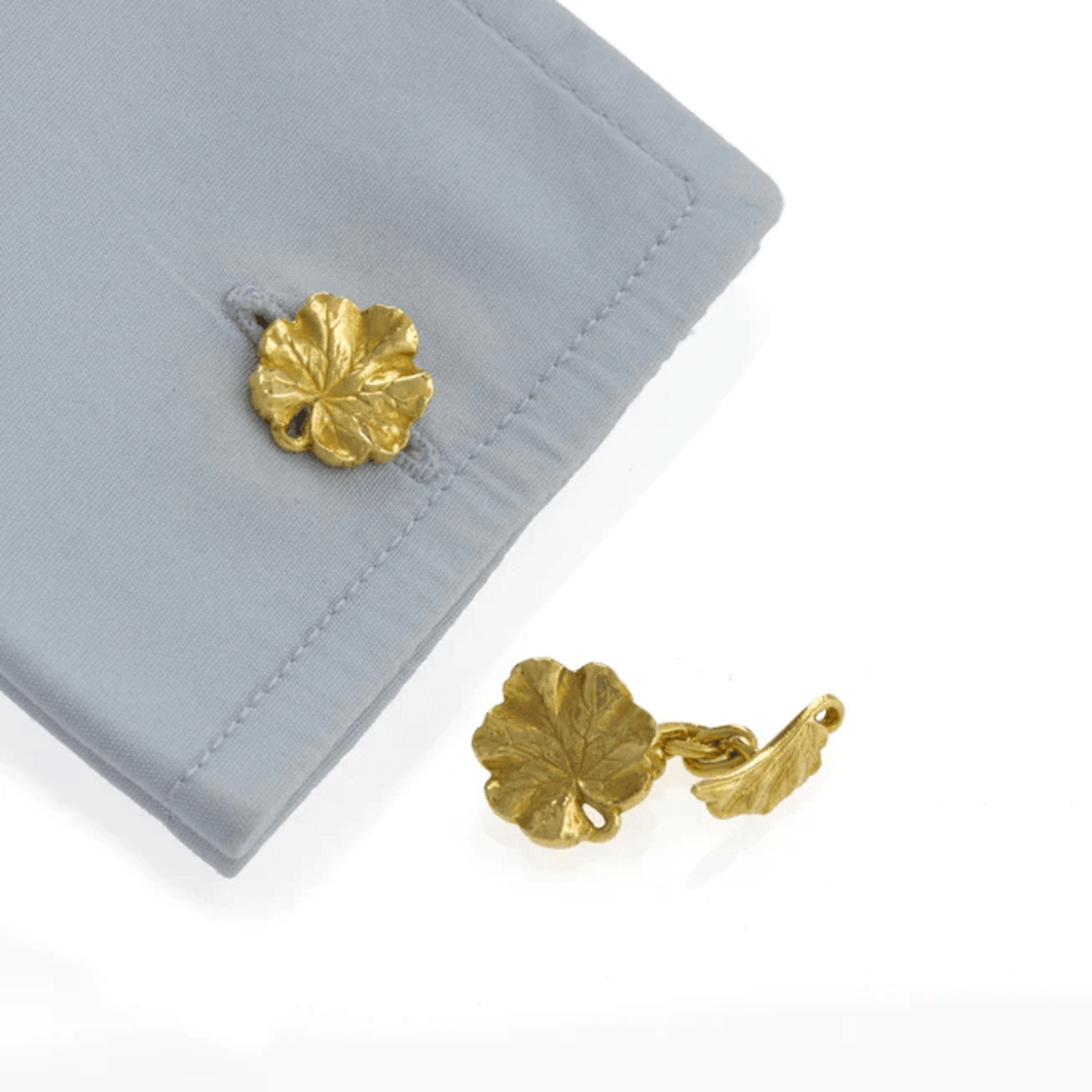 French 1950s 18KT Yellow Gold Cufflinks on cuff