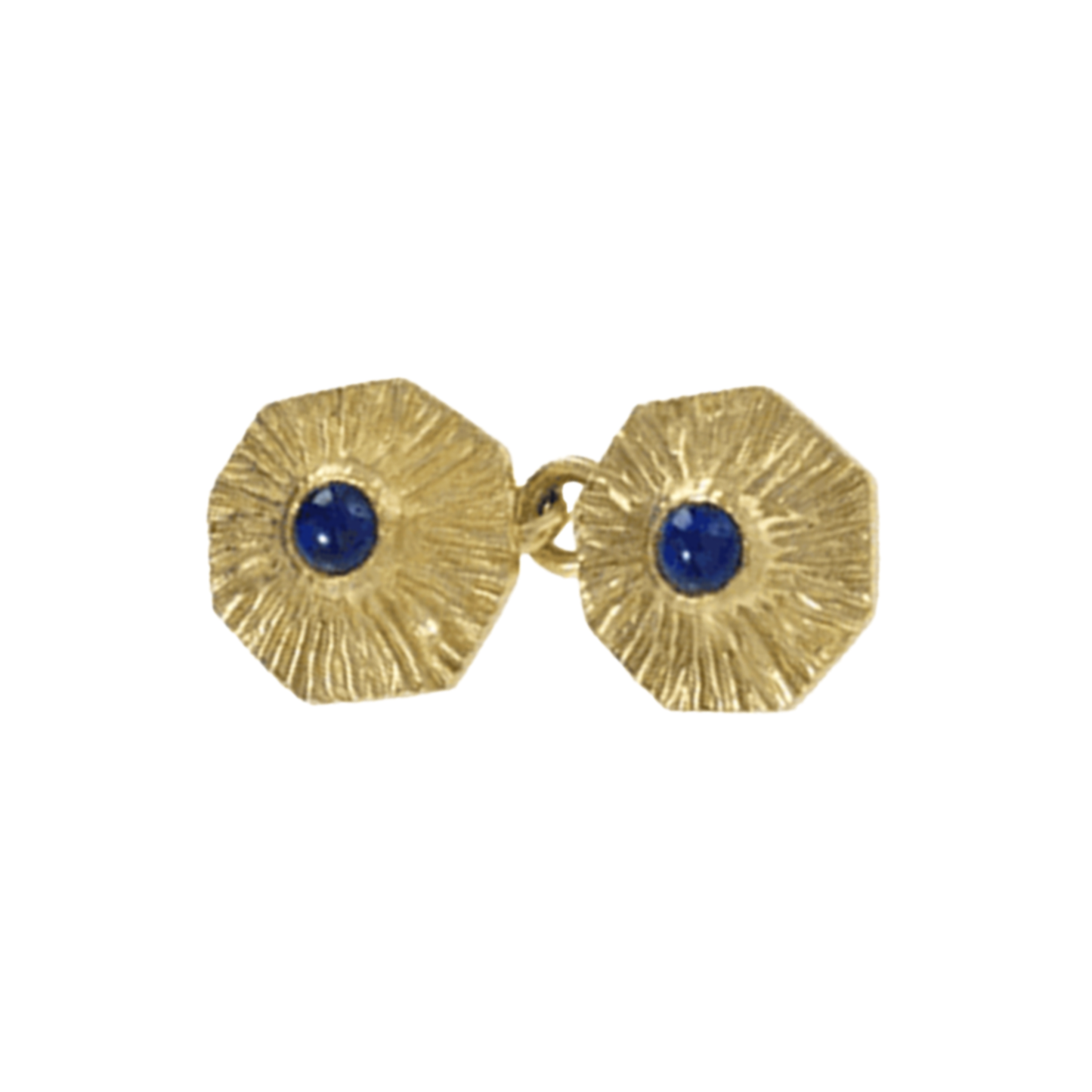 Boucheron Paris 1960s 18KT Yellow Gold Sapphire Cufflinks front