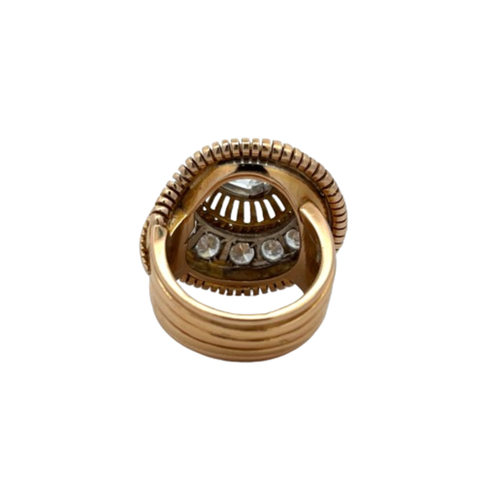 1940s 18KT Yellow Gold Diamond Ring back