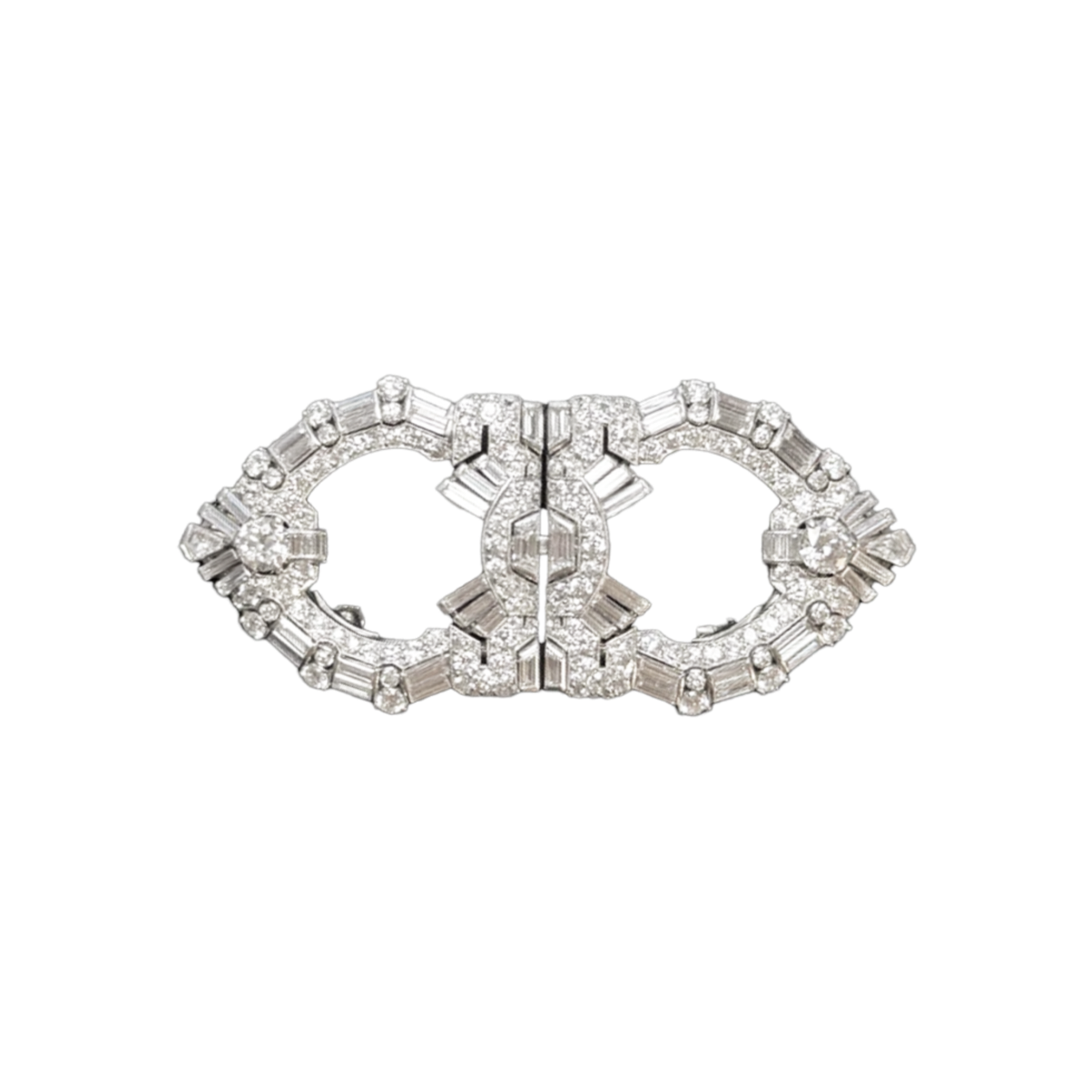 Raymond Yard 1930s Platinum Diamond Brooch front