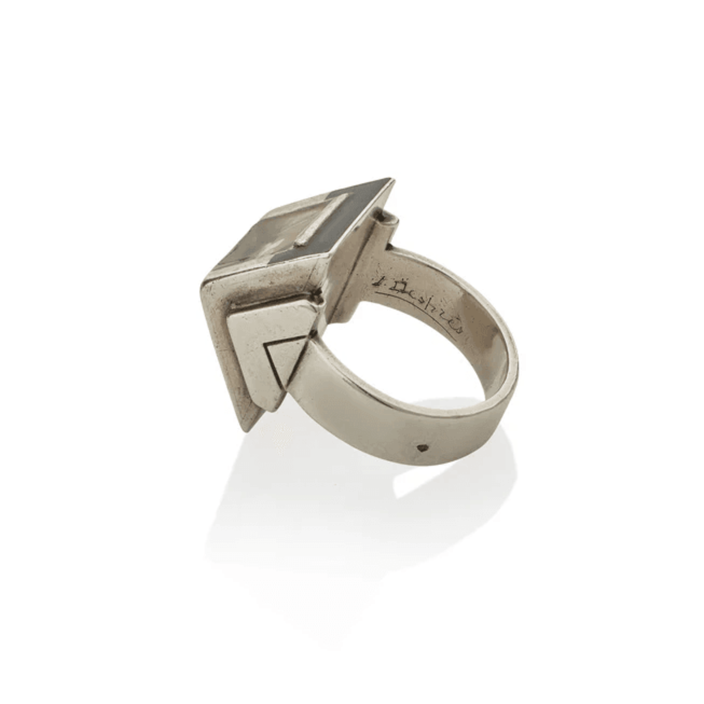 Jean Després and Étienne Cournault French 1930s Silver Bijoux-Glace Ring side