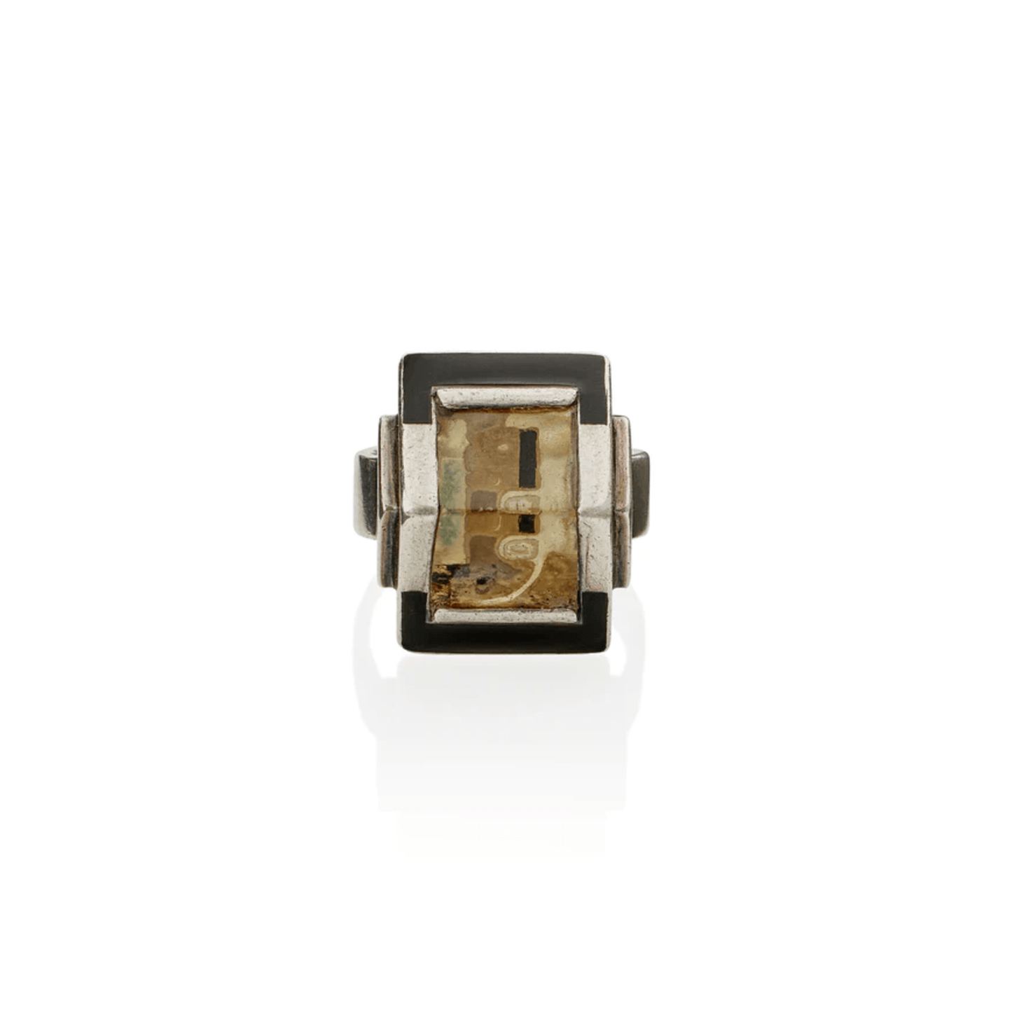 Jean Després and Étienne Cournault French 1930s Silver Bijoux-Glace Ring front