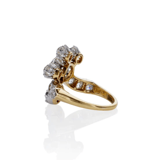 Edwardian Platinum & 18KT Yellow Gold Diamond Ring side