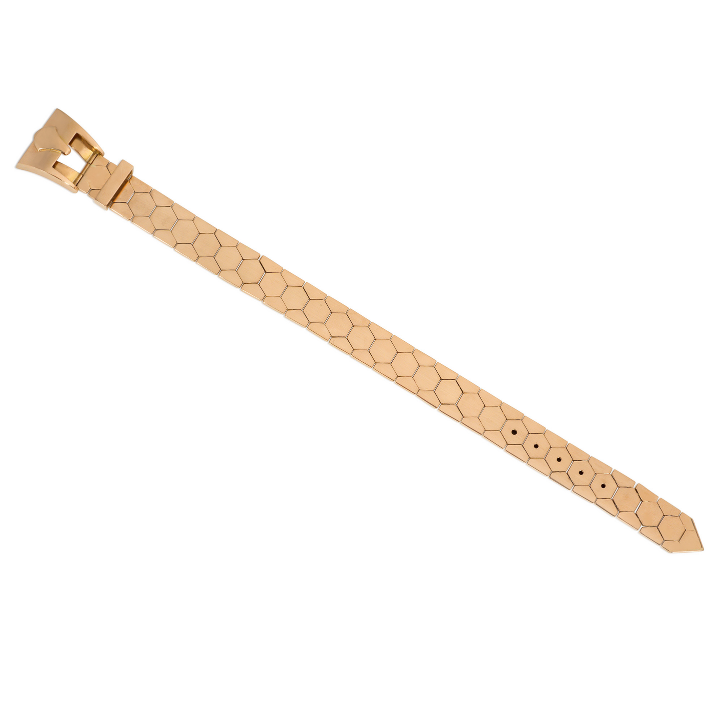 Retro 18KT Yellow Gold Belt Bracelet front