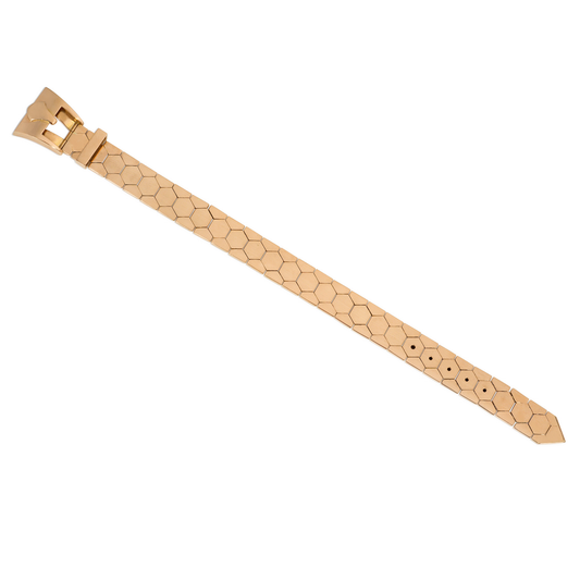 Retro 18KT Yellow Gold Belt Bracelet front