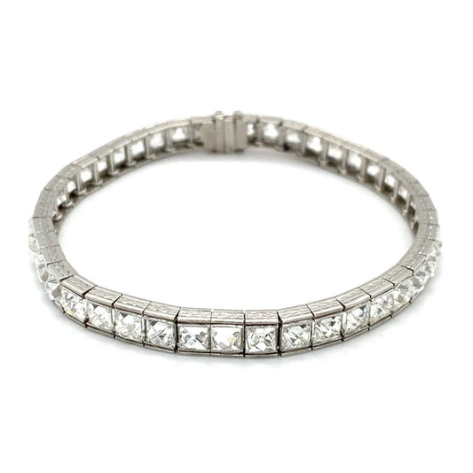 1930s Platinum Diamond Bracelet front