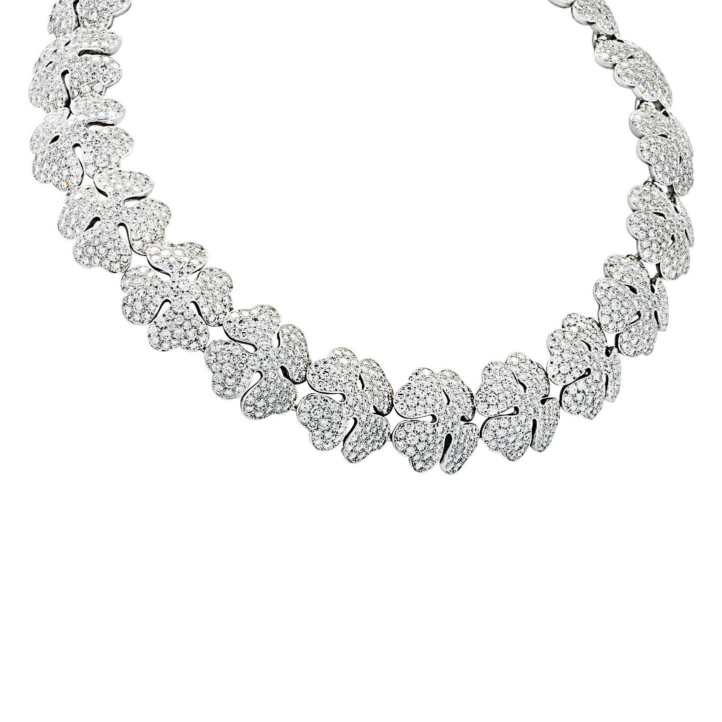 Cartier Post-1980s 18KT White Gold Diamond Necklace & Bracelet Set necklace