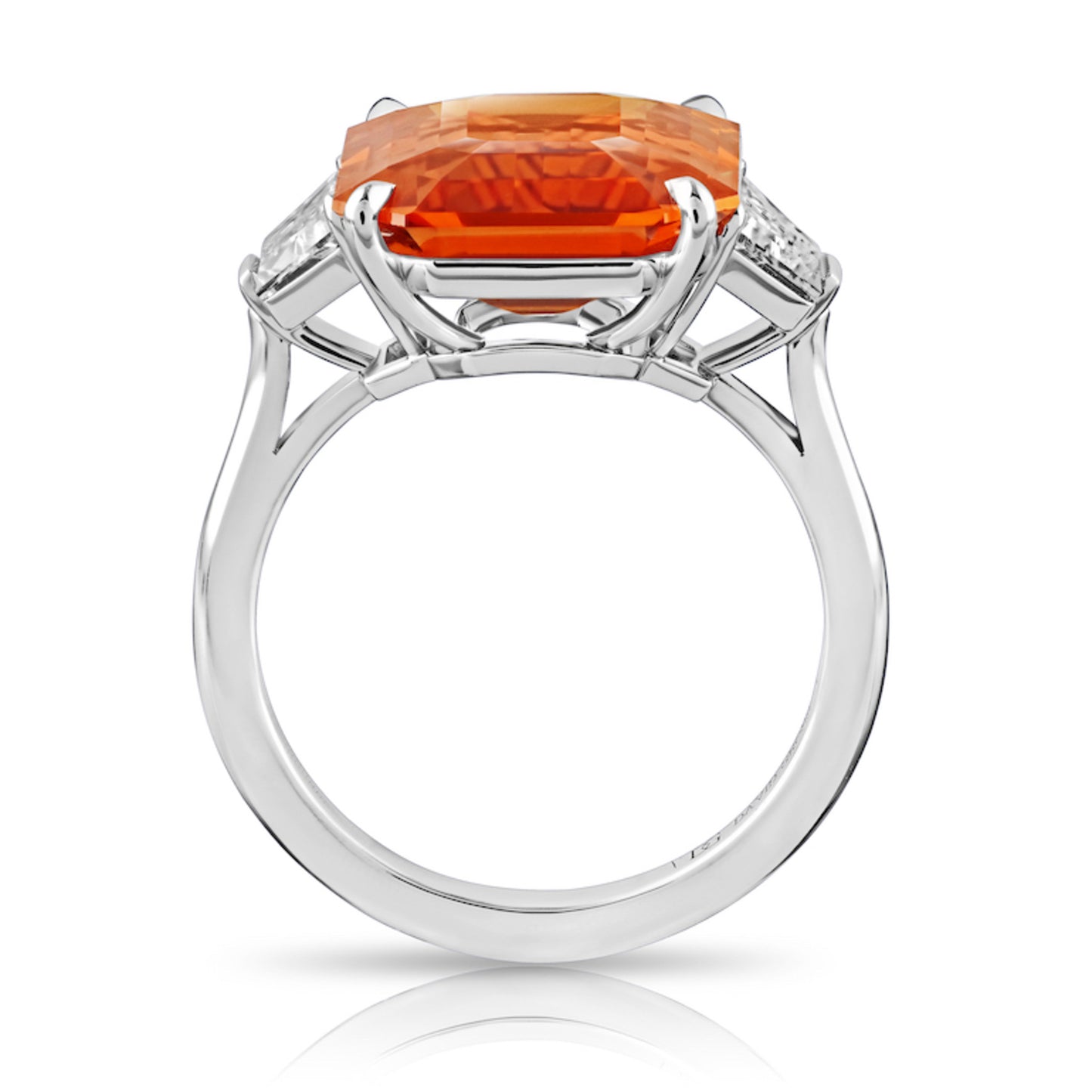 Contemporary Platinum Sapphire & Diamond Ring profile