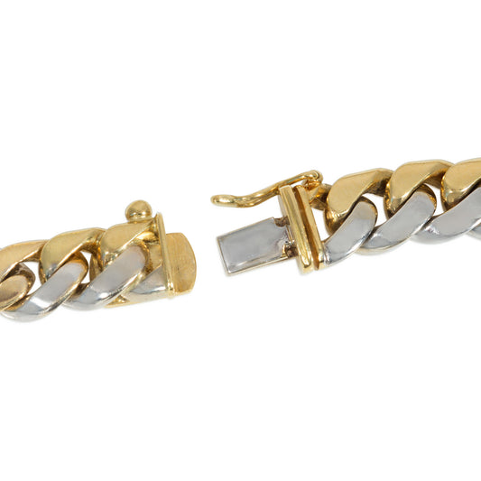Bulgari Italy 1970s 18KT White & Yellow Gold Diamond Curblink Necklace clasp