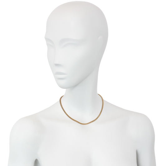 Cartier London Retro 18KT Yellow Gold Snake Chain Necklace on neck
