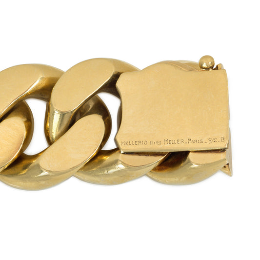 Mellerio Paris Retro 18KT Yellow Gold Curblink Bracelet signature