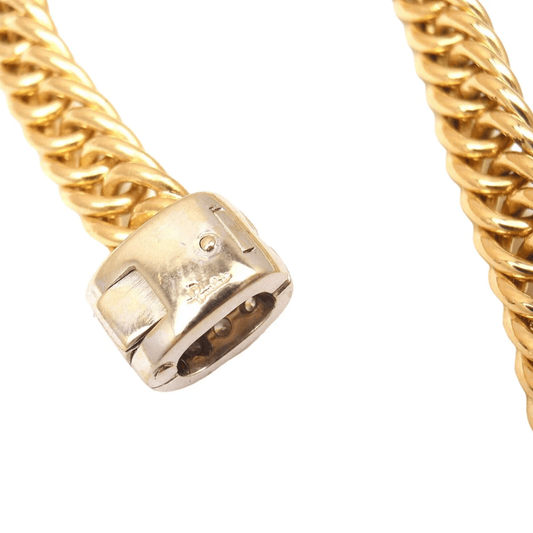 Pomellato Post-1980s 18KT Yellow Gold Diamond & Garnet Necklace signature