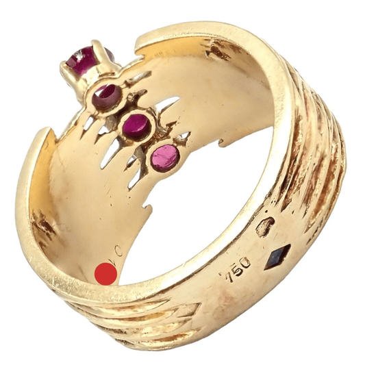 Cartier Paris 1980s 18KT Yellow Gold Ruby Ring back