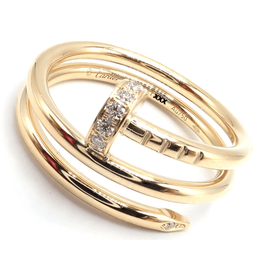 Cartier Post-1980s 18KT Yellow Gold Diamond Juste Un Clou Nail Ring front