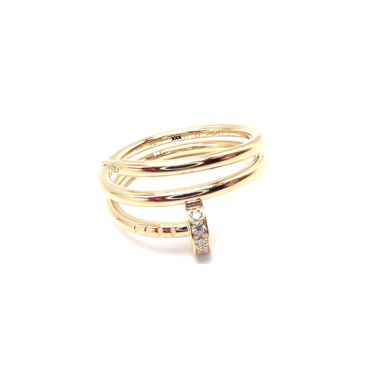 Cartier Post-1980s 18KT Yellow Gold Diamond Juste Un Clou Nail Ring front