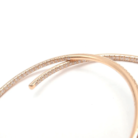 Cartier Post-1980s 18KT Rose Gold Diamond Juste un Clou Earrings close-up details