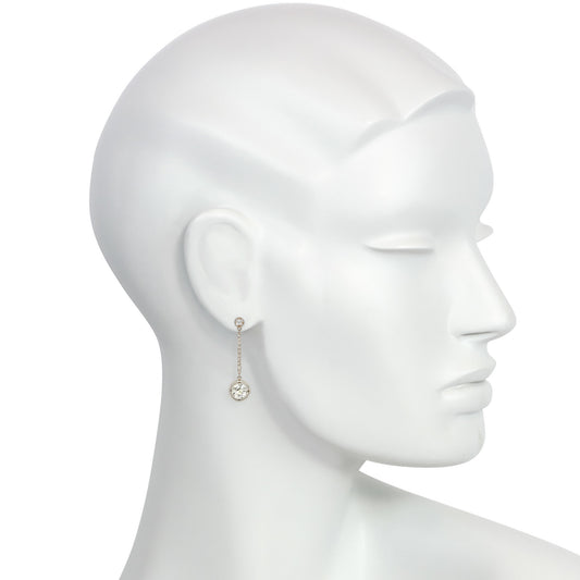 Edwardian Platinum & 18KT Yellow Gold Diamond Earrings on ear