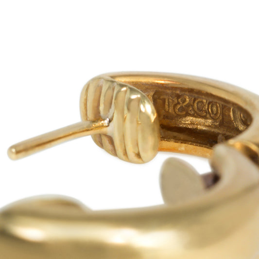Tiffany & Co. 1970s 18KT Yellow Gold Carnelian Agate Earrings signature